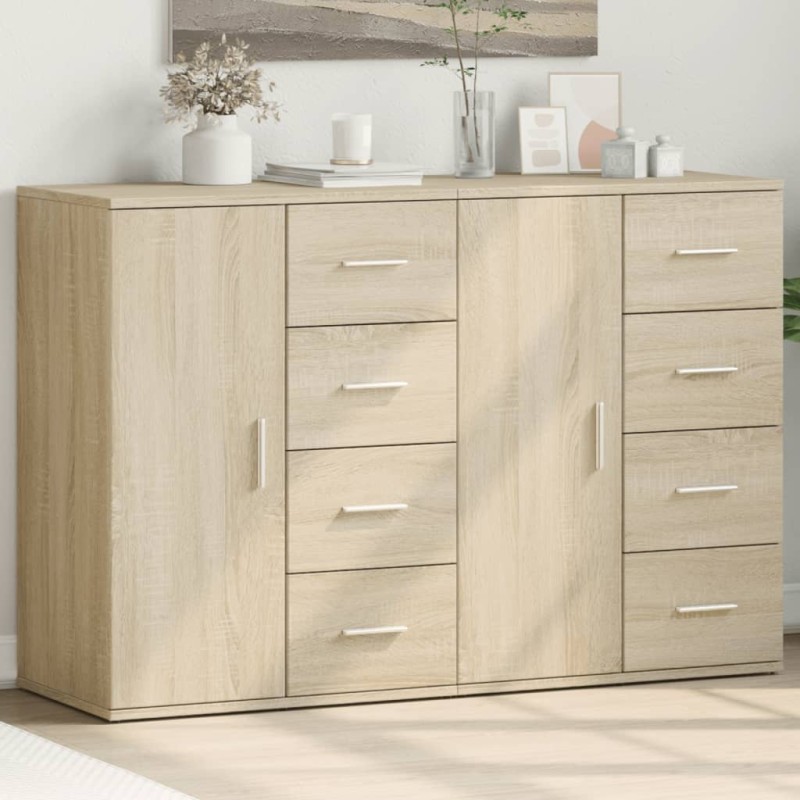 vidaXL Aparadores 2 uds madera de ingeniería roble Sonoma 59x39x80 cm vidaXL Aparadores 2 uds madera de ingeniería roble Sonoma 59x39x80 cm