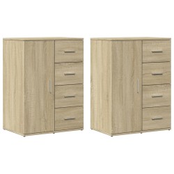 vidaXL Aparadores 2 uds madera de ingeniería roble Sonoma 59x39x80 cm