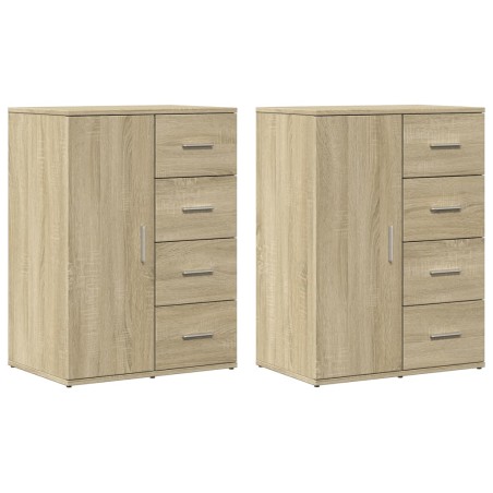 vidaXL Aparadores 2 uds madera de ingeniería roble Sonoma 59x39x80 cm