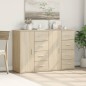 vidaXL Aparadores 2 uds madera de ingeniería roble Sonoma 59x39x80 cm vidaXL Aparadores 2 uds madera de ingeniería roble Sonoma 59x39x80 cm
