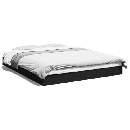 vidaXL Estructura de cama madera de ingeniería negra 160x200 cm