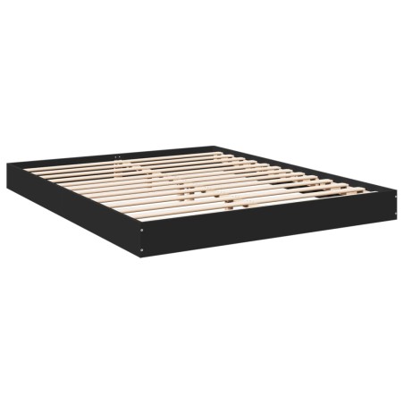 vidaXL Estructura de cama madera de ingeniería negra 160x200 cm