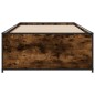 vidaXL Estructura cama madera ingeniería metal roble humo 100x200 cm vidaXL Estructura cama madera ingeniería metal roble humo 100x200 cm