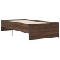 vidaXL Estructura cama madera ingeniería metal marrón roble 90x190 cm vidaXL Estructura cama madera ingeniería metal marrón roble 90x190 cm