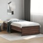 vidaXL Estructura cama madera ingeniería metal marrón roble 90x190 cm vidaXL Estructura cama madera ingeniería metal marrón roble 90x190 cm