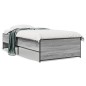 vidaXL Estructura cama madera ingeniería metal gris Sonoma 90x200 cm vidaXL Estructura cama madera ingeniería metal gris Sonoma 90x200 cm