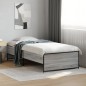 vidaXL Estructura cama madera ingeniería metal gris Sonoma 90x200 cm vidaXL Estructura cama madera ingeniería metal gris Sonoma 90x200 cm