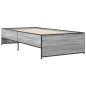 vidaXL Estructura cama madera ingeniería metal gris Sonoma 90x200 cm vidaXL Estructura cama madera ingeniería metal gris Sonoma 90x200 cm