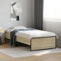 vidaXL Estructura cama madera ingeniería metal roble Sonoma 75x190 cm vidaXL Estructura cama madera ingeniería metal roble Sonoma 75x190 cm
