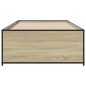vidaXL Estructura cama madera ingeniería metal roble Sonoma 75x190 cm vidaXL Estructura cama madera ingeniería metal roble Sonoma 75x190 cm