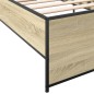 vidaXL Estructura cama madera ingeniería metal roble Sonoma 75x190 cm vidaXL Estructura cama madera ingeniería metal roble Sonoma 75x190 cm