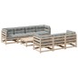 vidaXL Juego de sofás de jardín 8 pzas con conjines madera maciza pino vidaXL Juego de sofás de jardín 8 pzas con conjines madera maciza pino