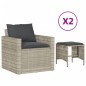 vidaXL Set de sofás de jardín 4 pzas y cojines ratán sintético gris vidaXL Set de sofás de jardín 4 pzas y cojines ratán sintético gris