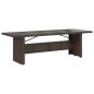 vidaXL Mesa de jardín superficie de vidrio ratán PE marrón 240x90x75cm vidaXL Mesa de jardín superficie de vidrio ratán PE marrón 240x90x75cm
