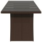 vidaXL Mesa de jardín superficie de vidrio ratán PE marrón 240x90x75cm vidaXL Mesa de jardín superficie de vidrio ratán PE marrón 240x90x75cm