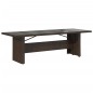 vidaXL Mesa de jardín superficie de vidrio ratán PE marrón 240x90x75cm vidaXL Mesa de jardín superficie de vidrio ratán PE marrón 240x90x75cm