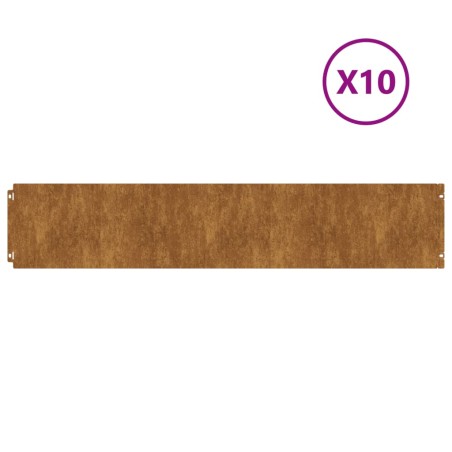 vidaXL Bordes de césped acero corten flexible 10 piezas 20x103 cm
