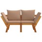 vidaXL Banco de jardín con cojines 2 en 1 madera maciza de acacia vidaXL Banco de jardín con cojines 2 en 1 madera maciza de acacia