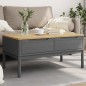 vidaXL Mesa de centro FLORO madera maciza de pino gris 99x55,5x45 cm vidaXL Mesa de centro FLORO madera maciza de pino gris 99x55,5x45 cm