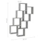 vidaXL Estante cubo de pared contrachapado gris hormigón 90x15x119 cm vidaXL Estante cubo de pared contrachapado gris hormigón 90x15x119 cm