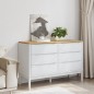 vidaXL Cómoda cajonera FLORO madera maciza de pino blanco vidaXL Cómoda cajonera FLORO madera maciza de pino blanco