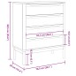 vidaXL Cómoda cajonera FLORO madera maciza de pino gris