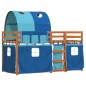 vidaXL Litera con cortinas madera maciza de pino azul 80x200 cm vidaXL Litera con cortinas madera maciza de pino azul 80x200 cm