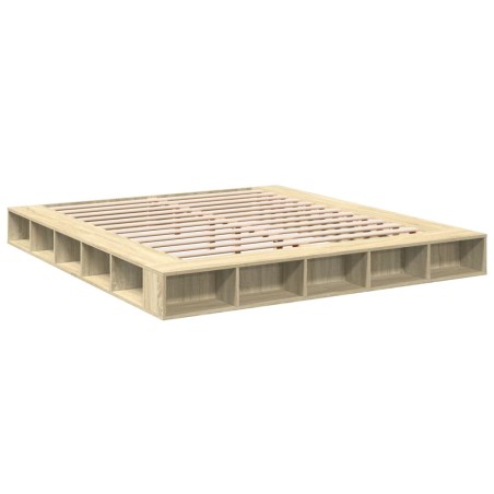 vidaXL Estructura de cama madera de ingeniería roble Sonoma 180x200 cm