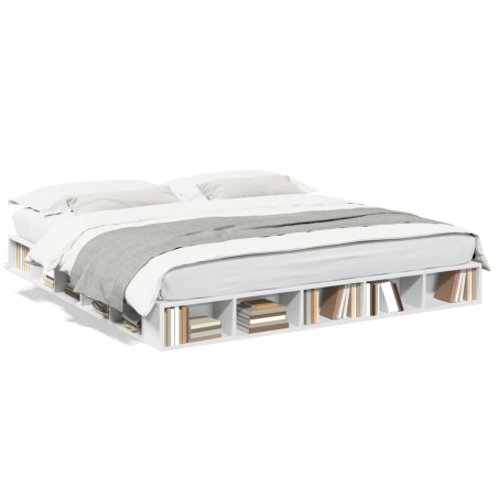 vidaXL Estructura de cama madera de ingeniería blanca 180x200 cm