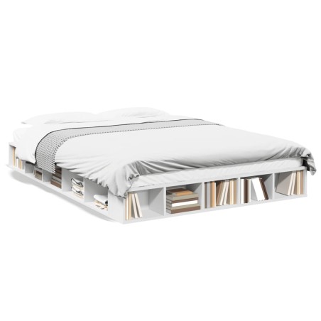 vidaXL Estructura de cama madera de ingeniería blanca 160x200 cm