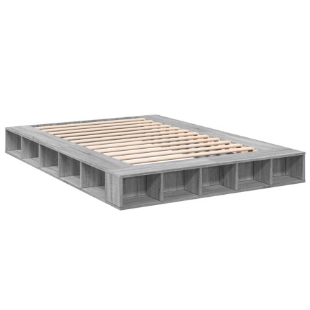 vidaXL Estructura de cama madera de ingeniería gris Sonoma 140x200 cm