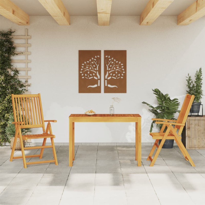 vidaXL Juego de comedor de jardín 3 piezas madera maciza de acacia vidaXL Juego de comedor de jardín 3 piezas madera maciza de acacia