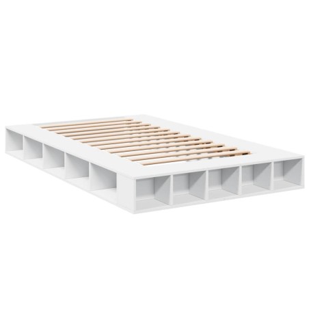 vidaXL Estructura de cama madera de ingeniería blanca 135x190 cm