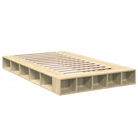 vidaXL Estructura de cama madera de ingeniería roble Sonoma 120x190 cm