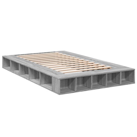 vidaXL Estructura de cama madera de ingeniería gris Sonoma 140x190 cm