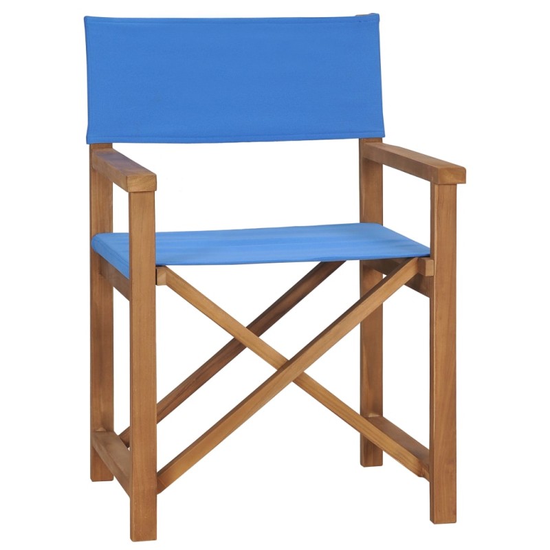 vidaXL Silla de director madera maciza de teca azul vidaXL Silla de director madera maciza de teca azul