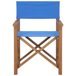 vidaXL Silla de director madera maciza de teca azul