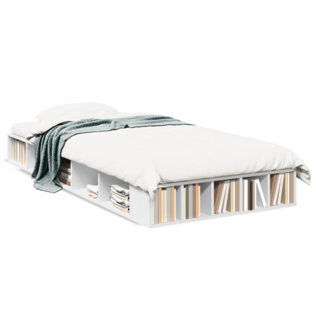 vidaXL Estructura de cama madera de ingeniería blanca 90x190 cm