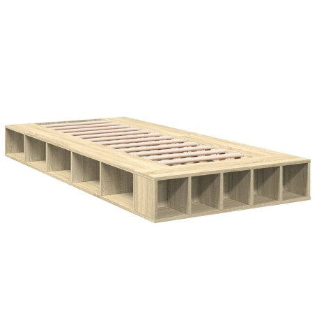 vidaXL Estructura de cama madera de ingeniería roble Sonoma 90x190 cm