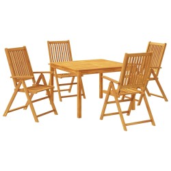 vidaXL Juego de comedor de jardín 5 piezas madera maciza de acacia