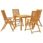 vidaXL Juego de comedor de jardín 5 piezas madera maciza de acacia vidaXL Juego de comedor de jardín 5 piezas madera maciza de acacia