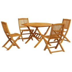 vidaXL Set de comedor de jardín plegable 5 pzas madera maciza acacia