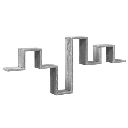 vidaXL Estantería pared madera ingeniería gris Sonoma 104,5x10x43 cm