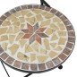 vidaXL Juego de bistró de mosaico de hierro cerámica terracota blanco vidaXL Juego de bistró de mosaico de hierro cerámica terracota blanco