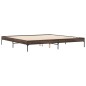vidaXL Estructura cama madera ingeniería metal marrón roble 180x200 cm vidaXL Estructura cama madera ingeniería metal marrón roble 180x200 cm