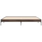 vidaXL Estructura cama madera ingeniería metal marrón roble 180x200 cm vidaXL Estructura cama madera ingeniería metal marrón roble 180x200 cm