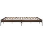 vidaXL Estructura cama madera ingeniería metal marrón roble 180x200 cm vidaXL Estructura cama madera ingeniería metal marrón roble 180x200 cm