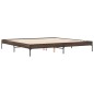vidaXL Estructura cama madera ingeniería metal marrón roble 180x200 cm vidaXL Estructura cama madera ingeniería metal marrón roble 180x200 cm