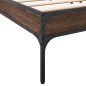 vidaXL Estructura cama madera ingeniería metal marrón roble 180x200 cm vidaXL Estructura cama madera ingeniería metal marrón roble 180x200 cm