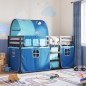 vidaXL Litera con cortinas madera maciza de pino azul 90x200 cm vidaXL Litera con cortinas madera maciza de pino azul 90x200 cm